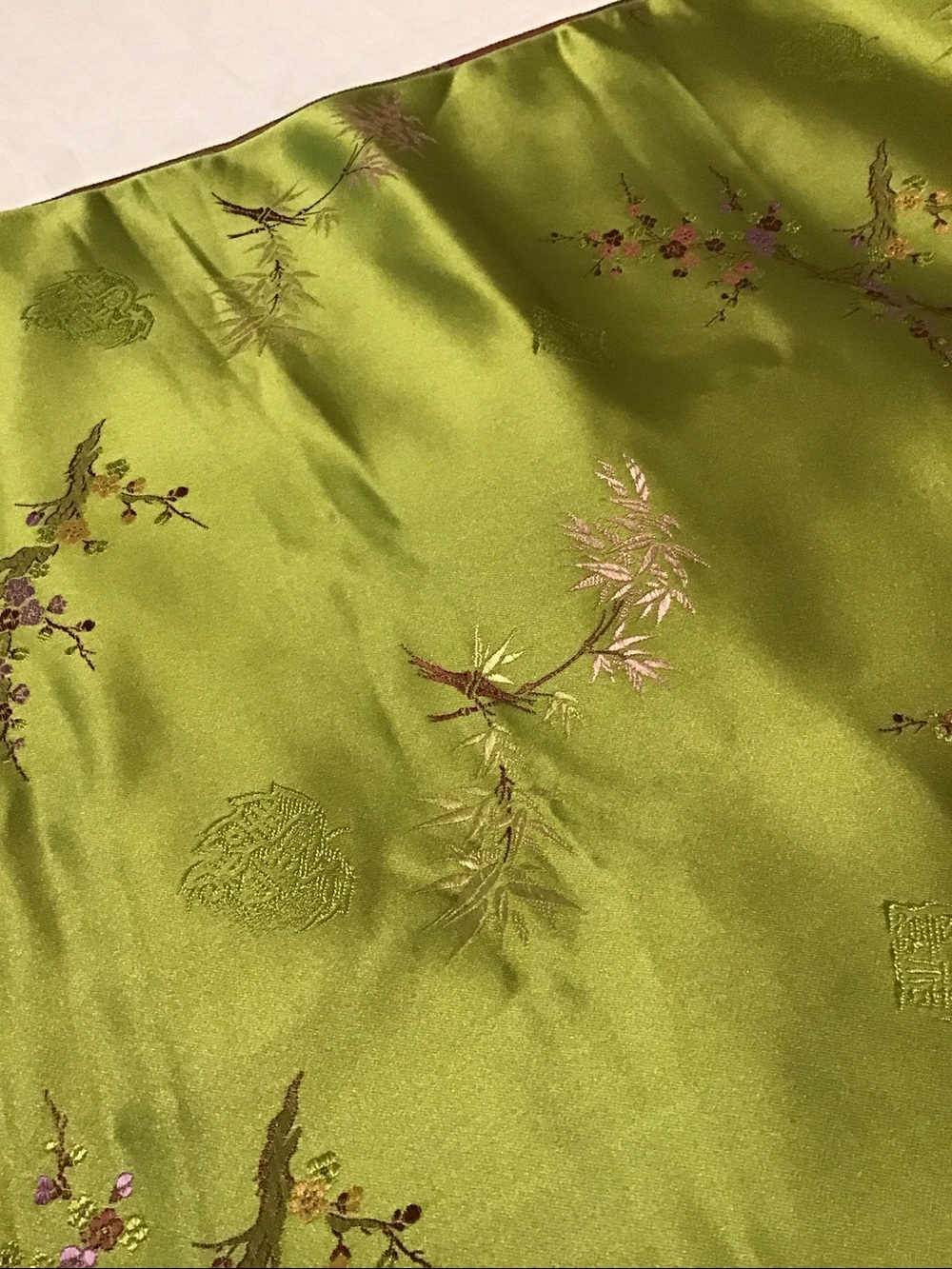 Silk (blend?) Brocade Fabric.  Bamboo Plum Design - Picture 3 of 9